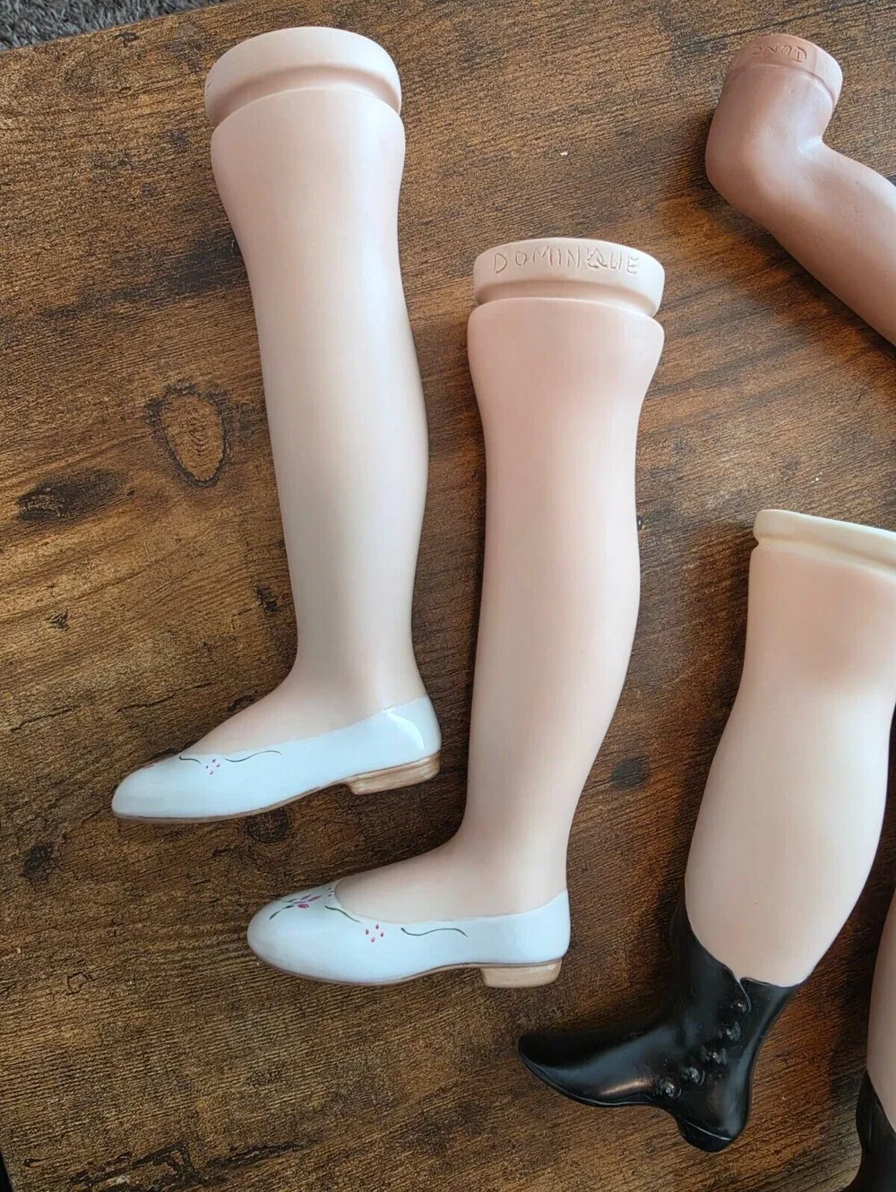 Lot of 3 Pairs of Porcelain Bisque Doll Legs Doll Making Repair Parts Painted
